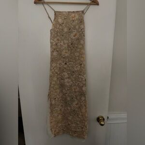 American Eagle Outfitters Cream Floral Slip Dress